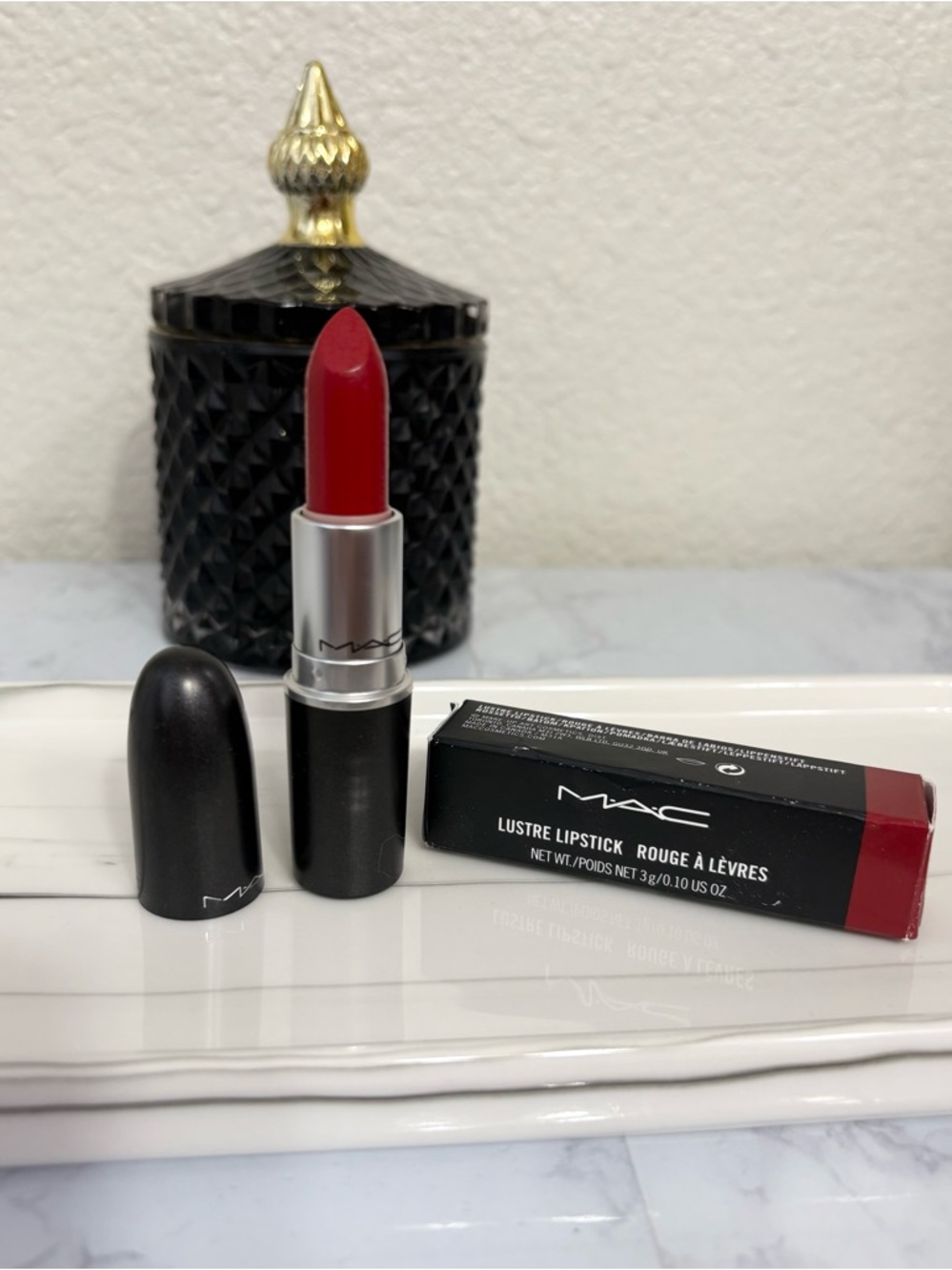 MAC Cosmetics Lustre Sheer-Shine Red 510 Lady Bug Lipstick NIB